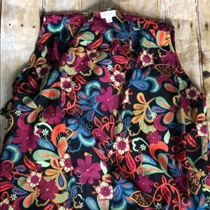 Lularoe duster long with slit black paisley print